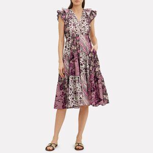 Ulla Johnson "Asis" Patchwork Printed Dress, size 4